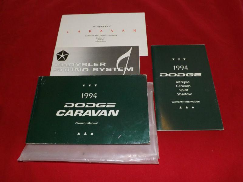 1994 dodge caravan owner's manual guide warranty information book + more!