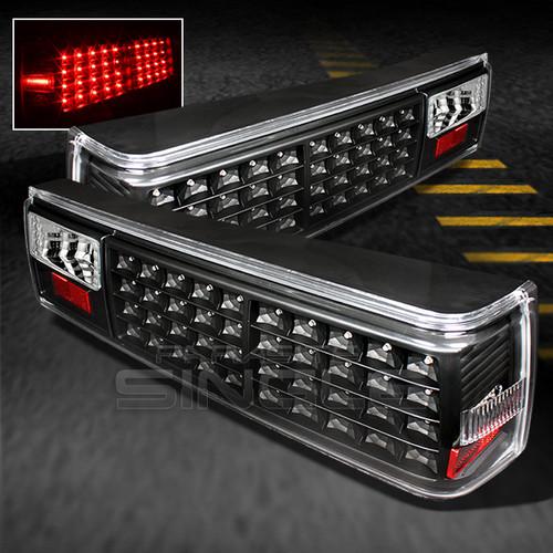 Black 87-93 ford mustang full led tail lights lamps left+right