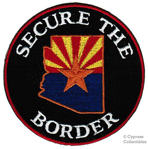 Secure the border patch - arizona immigration laws flag applique iron-on biker