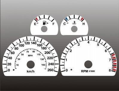 2003-2004 jaguar s type metric instrument cluster white face gauges kmh kph