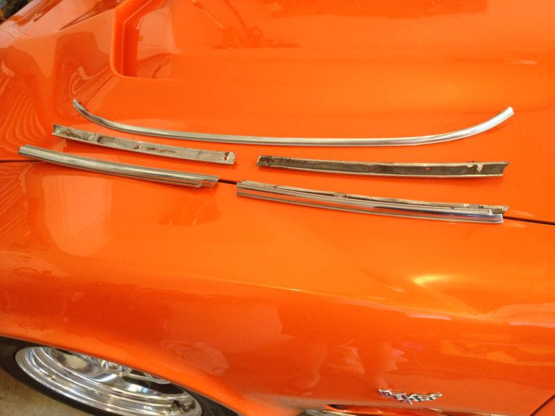 68-76 corvette stainless steel exterior windshield reveal trim molding oem gm!!