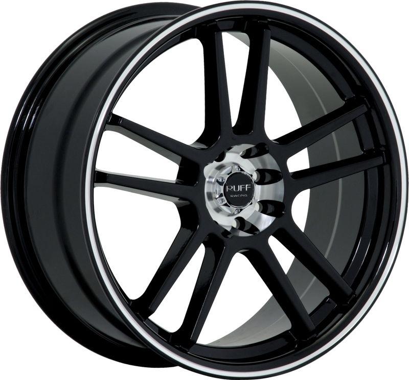 17" inch 4x100 4x4.5 black machined wheels rims 4 lug saturn nissan toyota mazda