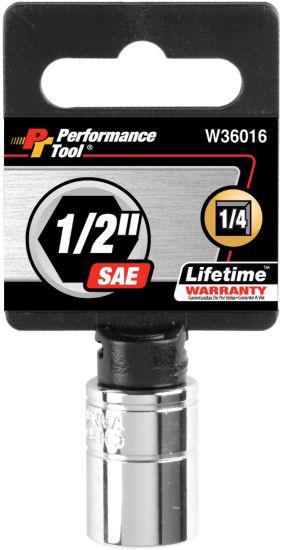 Performance tool w36016 - 1/4" drive ~ 1/2"  6 point socket