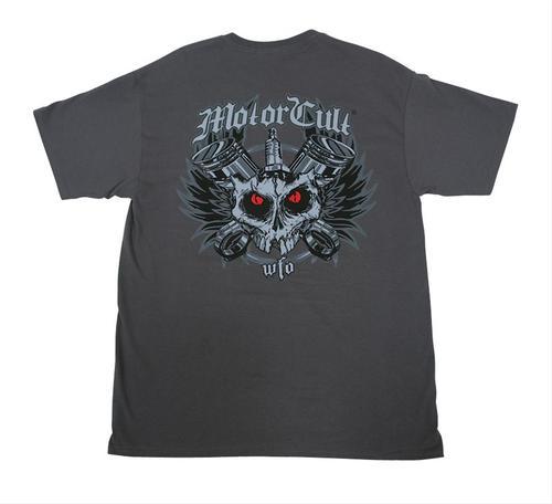 Motorcult t-shirt cotton gray motor cult 1369 skull men's 2xl ea