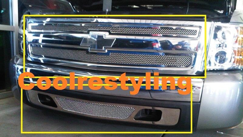 07 08 09 10 11 12 13 chevy silverado 1500 stainless wire mesh grille combo