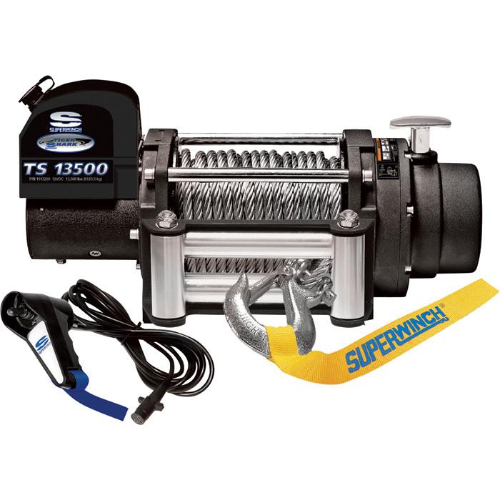 Tiger shark 12 volt dc winch with remote -13,500-lb capacity 5.3 hp #1513200