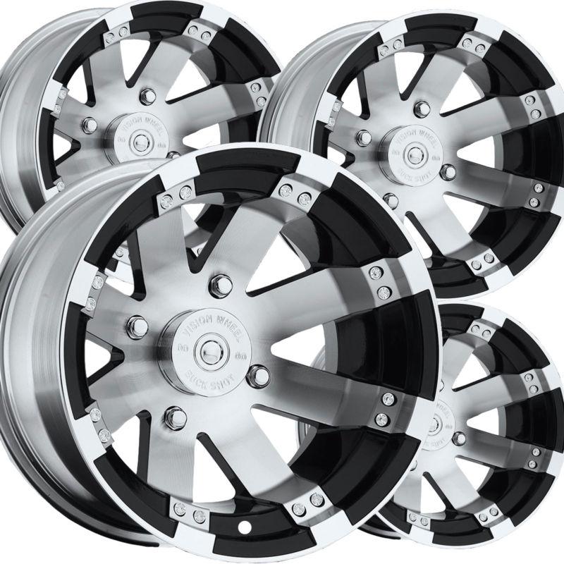 4) 15" rims wheels for 2007-2013 can-am outlander 500 2x4 4x4 type 158 buckshot