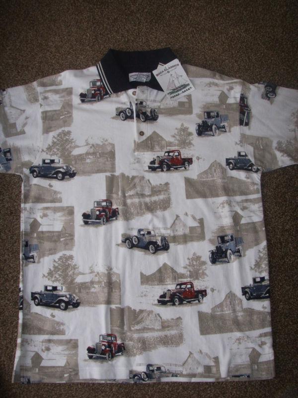 Antique pickup truck polo shirt, vintage barns, ford, chevrolet, dodge, size l