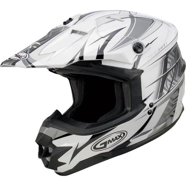 White/black/silver l gmax gm76x player helmet