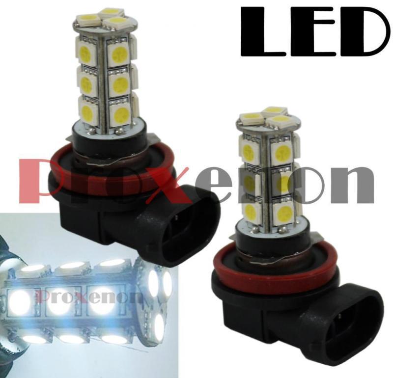 Led h11 xenon hyper white 6000k headlight 18-smd light bulb pe24 for high beam