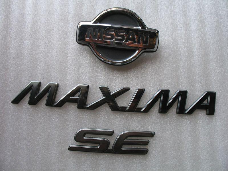 2000 nissan maxima se rear trunk lid emblem logo decal badge set 00 01 oem used