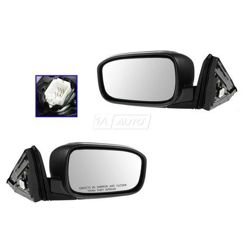 Mirror power heated gloss black pair set for 03-07 honda accord coupe new