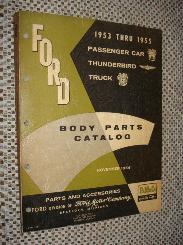 1953-1955 ford car & truck thunderbird body parts catalog original book 1954 wow