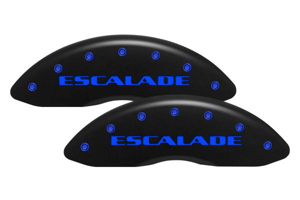 Mgp 14002-s-esc-blm cadillac caliper covers full set blue engraved escalade logo