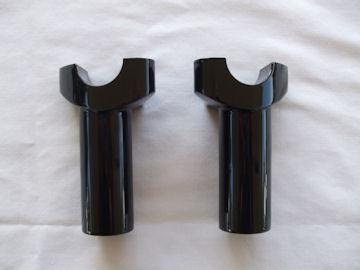 Black aluminum 3 1/2" straight handlebar risers set for harley