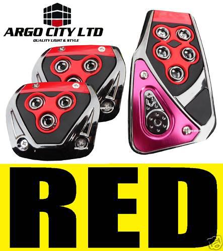 Car foot covers pedals red chrome alfa romeo 147 155
