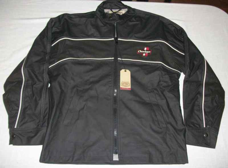 Dodge/mopar official race gear jacket heavy weight lined leather like medium  