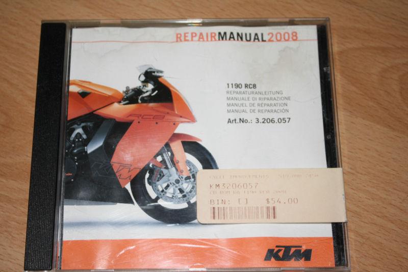 New ktm oem repair manual disk dvd 2008  1190 rc8 3206057