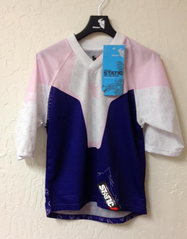 Thor girls youth static jersey s7 perfume - purple/pink - size medium