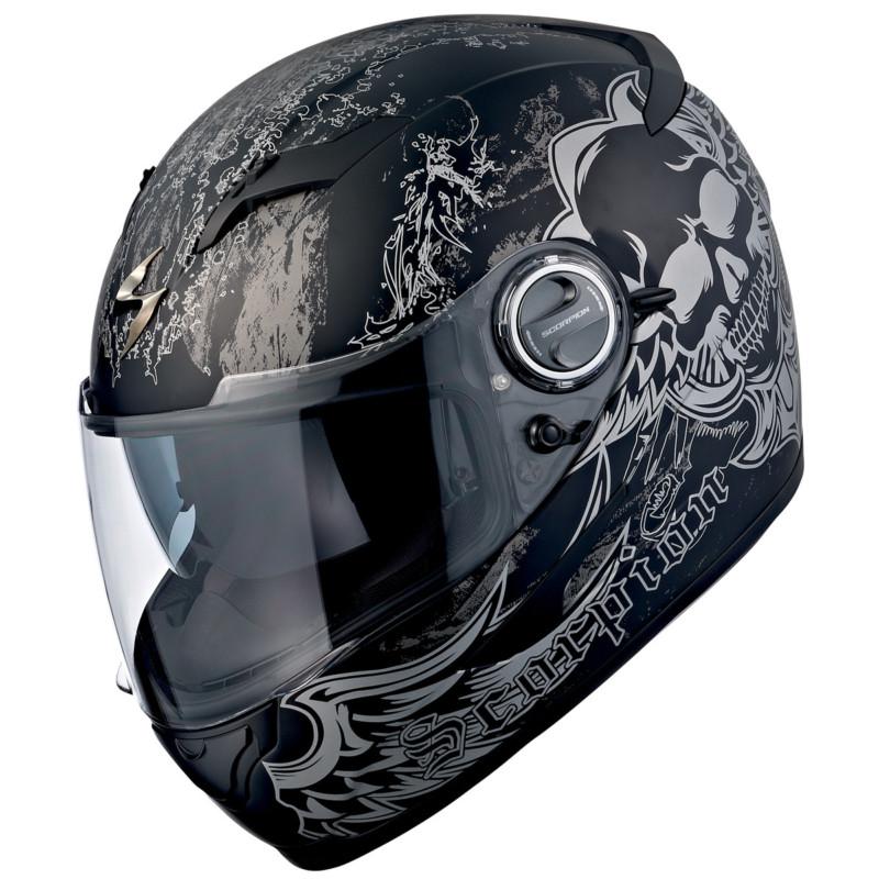 Scorpion exo-500 skull matte black large motorcycle helmet full face lrg lg l