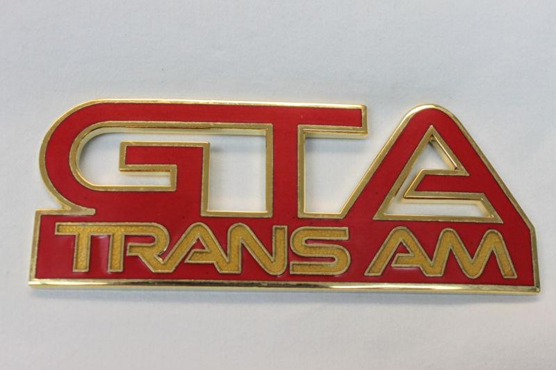 87-92 trans am gta bright red front fender emblem new