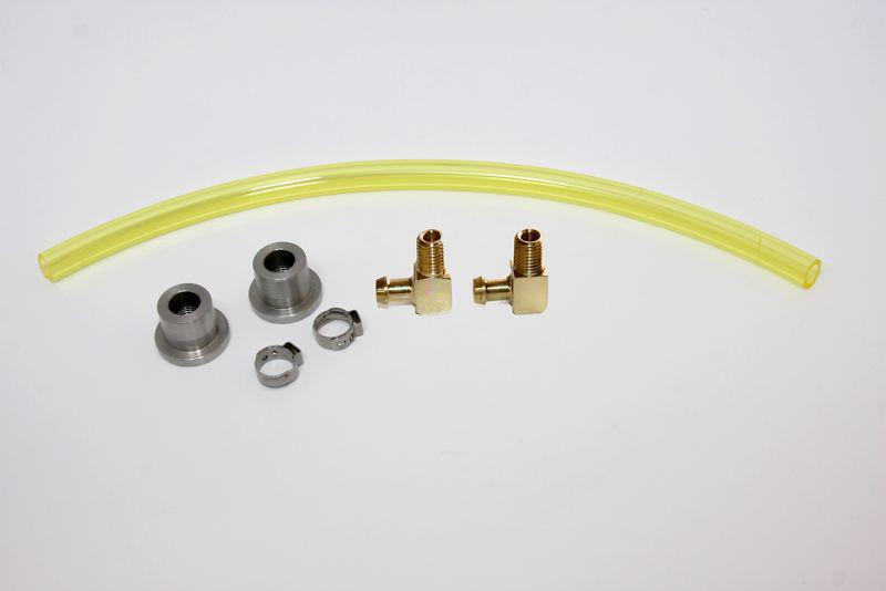Motorcycle racing fuel sight gauge kit with brass fittings neon yellow hose