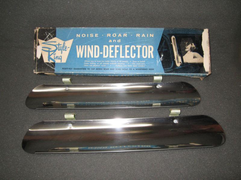 Nos old vintage style king accessory wind silencers hushers car truck deflector 