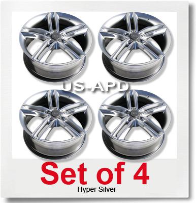 4 new audi/vw hyper silver wheels 19x8.0 rims with central logo cap