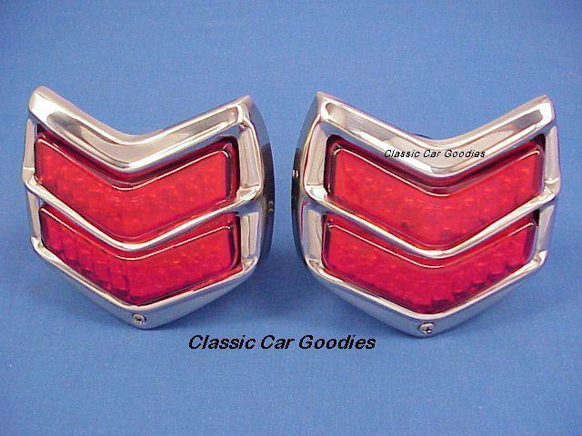 1940 ford led tail lights (2) with ss bezels 12 volt