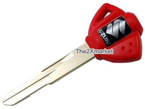 2pcs red key locks replacement motorcycle for suzuki blank key gsxr 1000 750 600