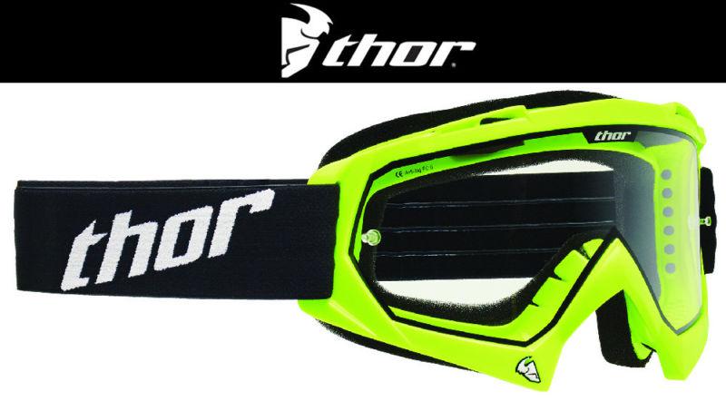 Thor enemy fluorescent green dirt bike goggles motocross mx atv gogges googles