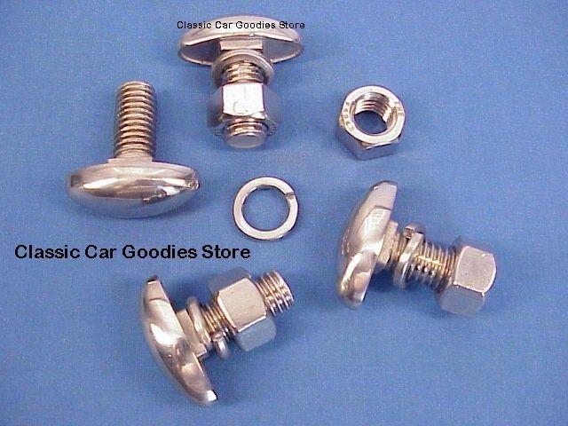 1938-1939 chevy car oval bumper bolts (4) stainless steel