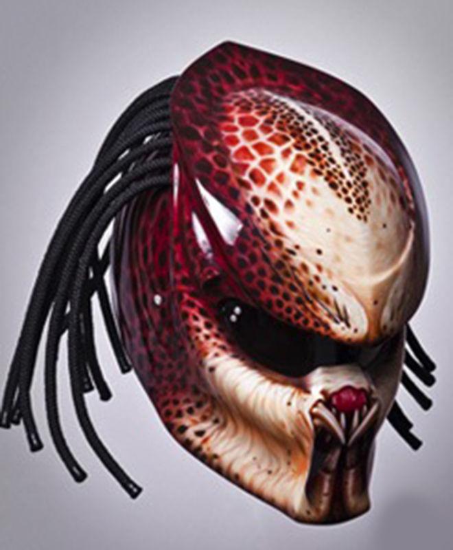 Predator motorcycle helmet/realistic flesh look  airbrushing