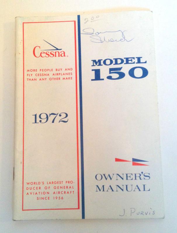 Vintage 1972 cessna model 150 owners manual