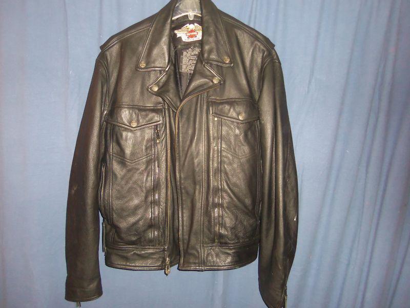 Mens xl harley davidson leather jacket with vest 