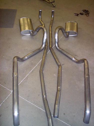 1967 gto, lemans & tempest ram air exhaust system, aluminized with resonators