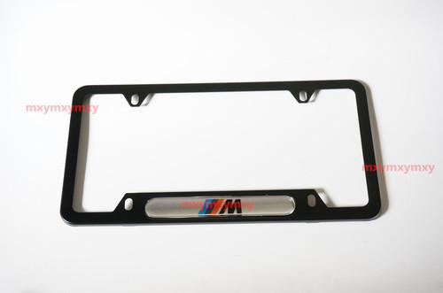 2 pieces aluminum license plate frame for bmw 3 5 7 series x1 x3 x5 x6 z4 black