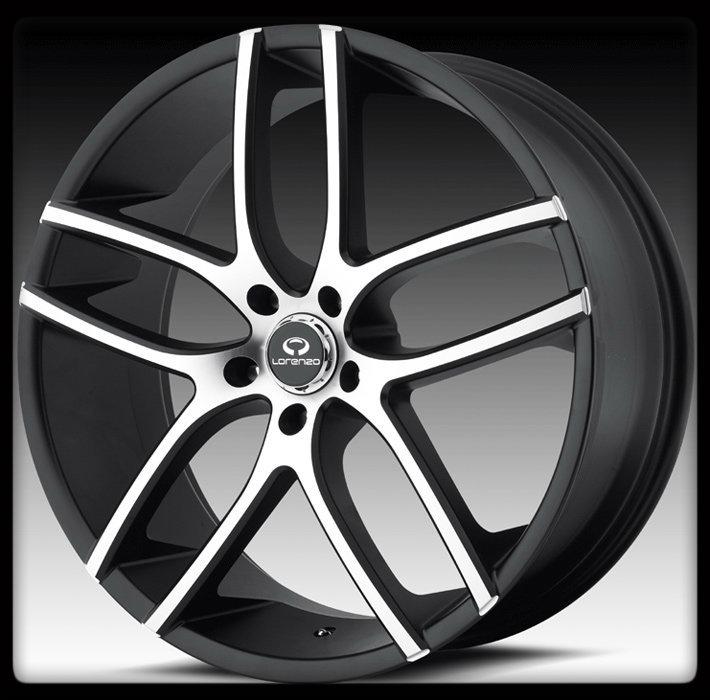 18" x 8" lorenzo wl035 black machined ridgeline nova mustang gs400 wheels rims