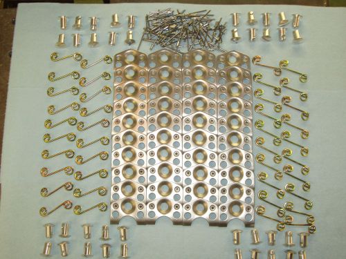 50 alum.7/16&#034; dome head .550&#034; fasteners,50 plates, 50 springs,100 pop rivets