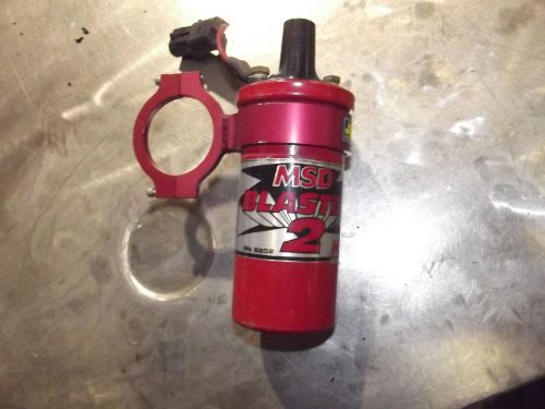 Msd blaster 2 ignition coil part #8202 with billet aluminum roll cage mount used