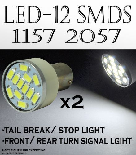 Icbeamer 1157 2057 12 led bulbs smds turn signal light super white fas ev6271
