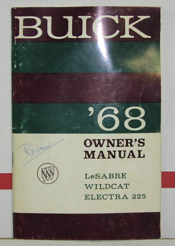 1968 buick owner&#039;s manual lesabre wildcat electra good used