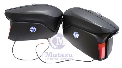 Large mutazu universal detachable hard motorcycle saddlebags bags, matte black