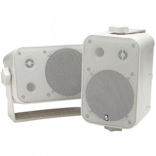 Poly-planar #ma9060w - 100w box speakers - 5.25 in - pair - white