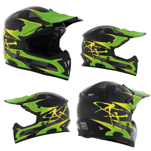 Mx helmet ckx tx-696 monster green/black large motocross off road dirt bike