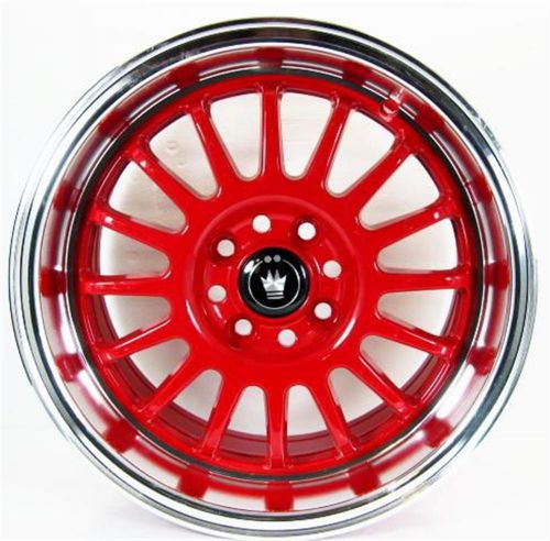 Konig retrack wheel red w/polished 2.5in lip 4 x 100 et32 15 x 7.5