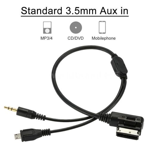 Kkmoon 3.5mm jack aux mp3 cable usb adapter music ami mmi interface for a6 n0c3