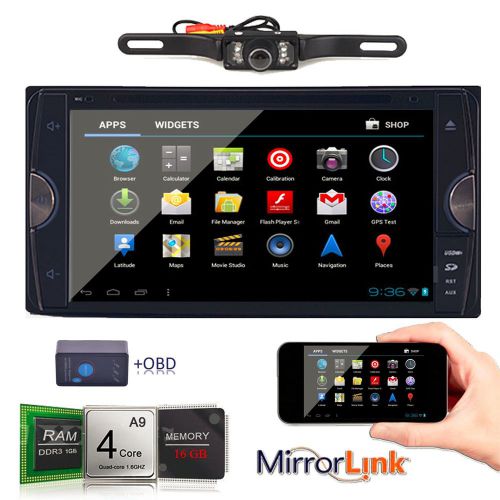 Android 4.4 mirror link car dvd player wifi gps obd2+cam for toyota hilux yaris