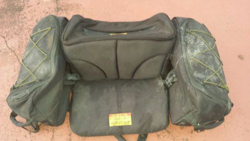 Atv storage seat padded back rest kolpin matrix black bag
