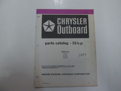 1983 chrysler outboard 15 hp 152 158 h3j b3j h3d b3d parts catalog manual stains